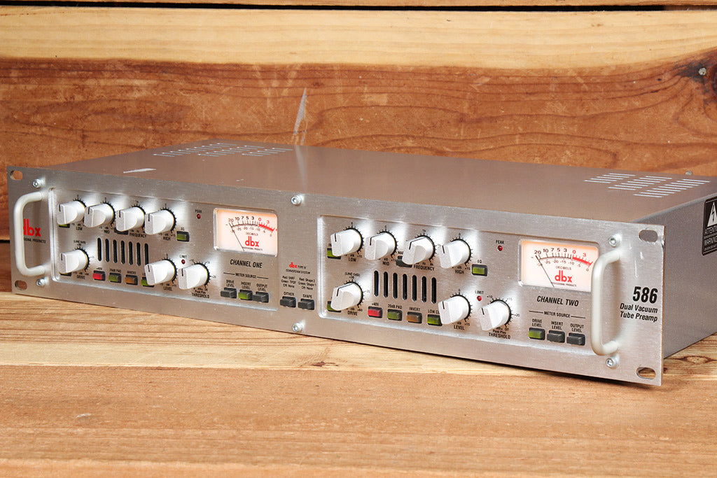 dbx 586 DUAL VACUUM TUBE PREAMP Stereo PreAmp & Parametric EQ VU Mete
