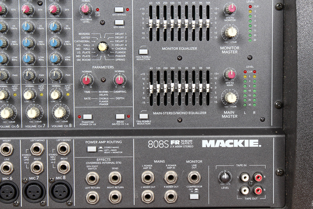 MACKIE 808S STEREO RARE "Made in USA" 1200W Powered PA Mixer Board