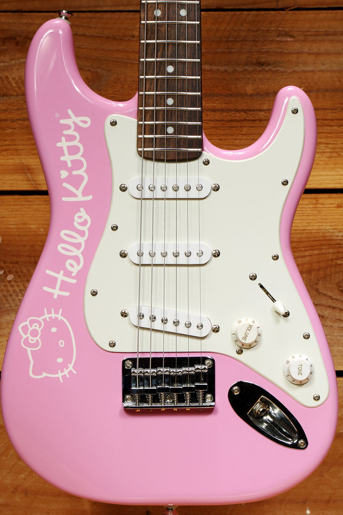 Fender Squier Hello Kitty Pink Stratocaster Strat Electric Guitar 06592