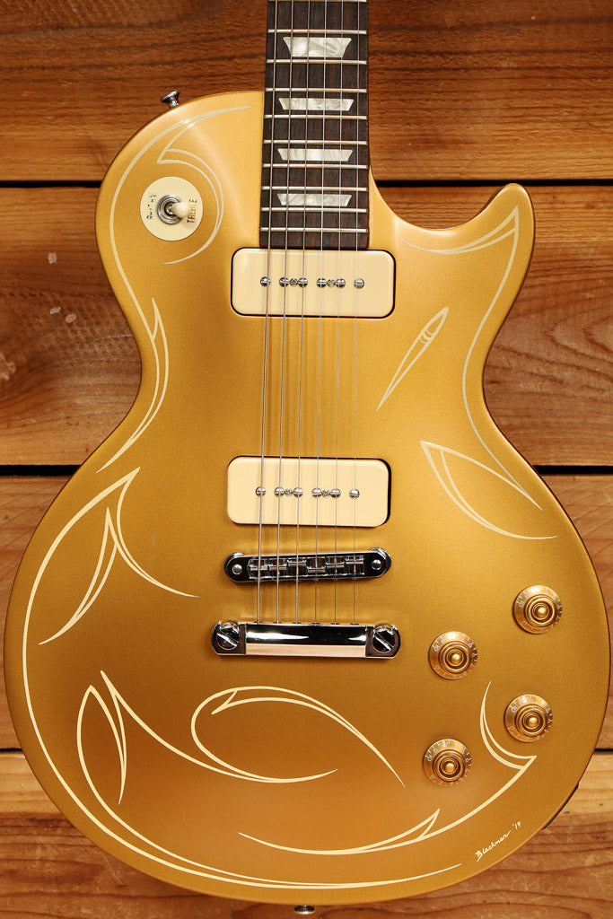 Gibson Les Paul 50s Tribute Goldtop Billy Gibbons Pinstripe Custom Paint 21337