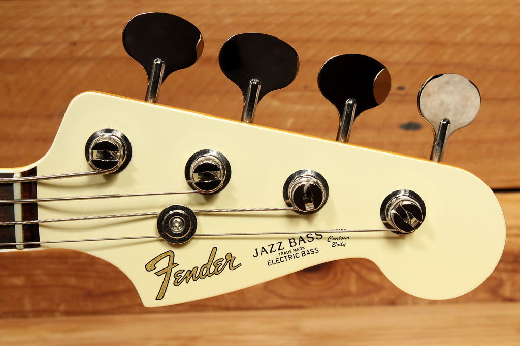 Fender Vintage MIJ 60s Jazz Bass White + OHSC Lollipop Tuners Matched Headstock 25969