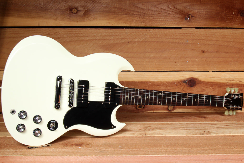 GIBSON SG SPECIAL 60s TRIBUTE WORN WHITE Satin Dual P90s +Bag Super Clean! 10678