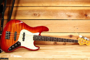 Fender MIJ Foto Flame Jazz Bass Active EMG PUs Made in Japan +HSC 29915