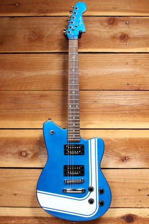 FENDER TORONADO GT HH rare offset model Racing Stripe Blue Guitar + Bag 85932