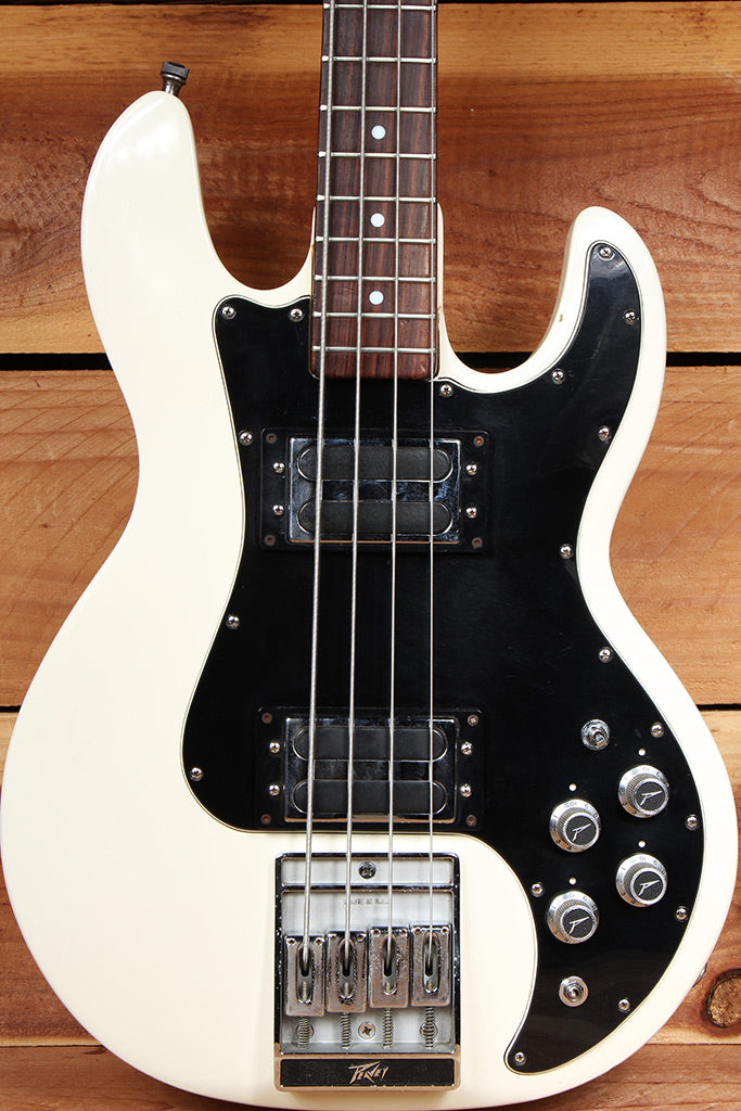 PEAVEY T-40 VINTAGE 1980 4-String USA Bass in White +OHSC Toaster PUs 86656