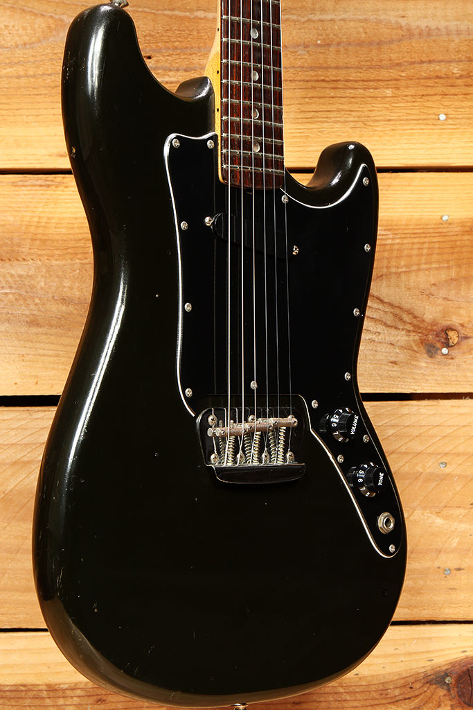 FENDER 1977-78 Vintage MusicMaster Short Scale Electric Guitar Black Nice! 12981
