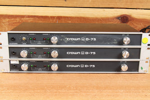 CROWN D-75 DUAL CHANNEL Power Amplifier USA Amp Stereo / Mono XLR Vintage