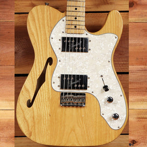 FENDER 72 TELECASTER DELUXE THINLINE Re-Issue Natural Semi-Hollow Tele 3307