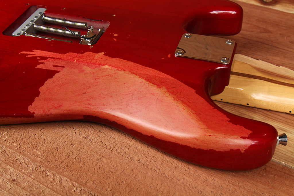 FENDER USA American STRATOCASTER RED RELIC Killer Faded Satin Worn Strat 1495