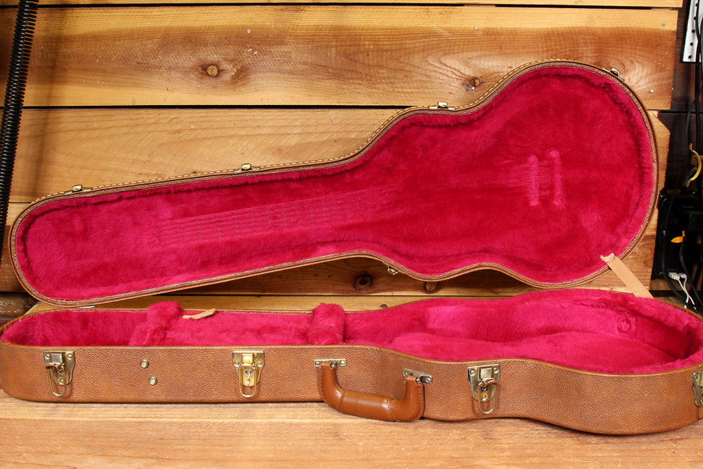 GIBSON USA LES PAUL G&G HARD SHELL Guitar CASE Brown Factory TKL Pink Fur Clean!