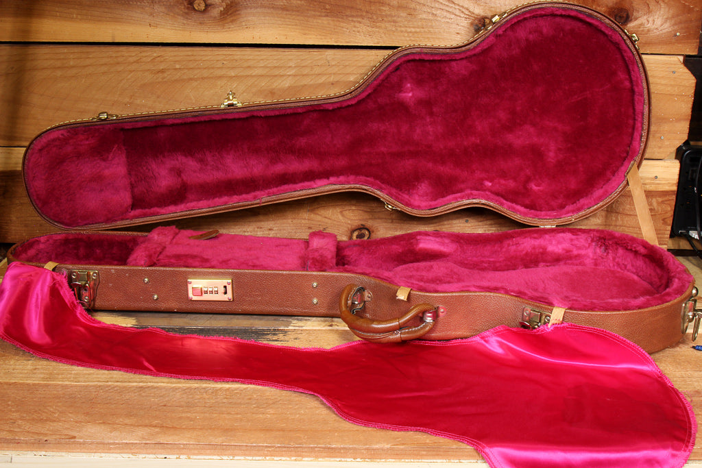 GIBSON Vintage Shroud LES PAUL HARD SHELL Guitar CASE Brown Factory TKL Pink Fur