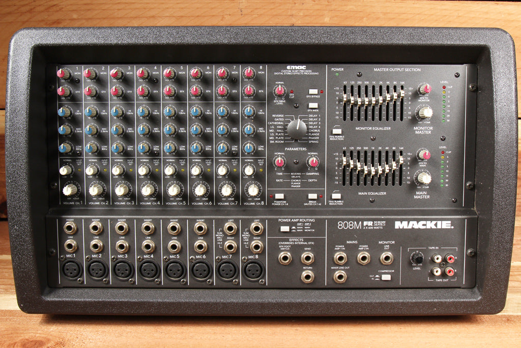MACKIE 808M STEREO 1200W Powered PA Mixer Board Very Clean! 808 M 0