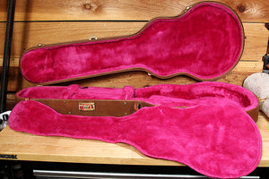 Gibson Vintage Shroud Les Paul Hard Shell Guitar Case Brown Factory TKL Pink Fur