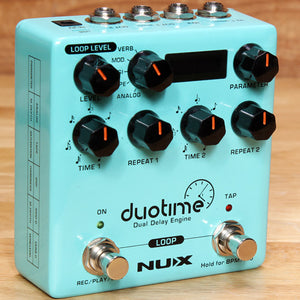 NUX DuoTime NDD-6 Dual Delay Engine Looper Guitar Effects Pedal 30447